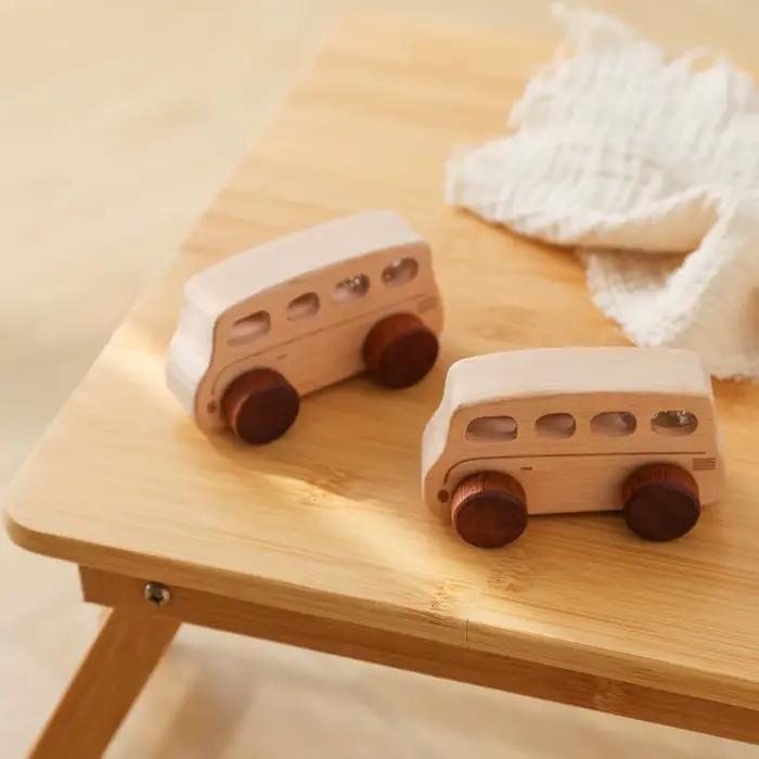 Jouets d'éveil en bois pour bébés 0-12 mois : Bus à billes roulantes