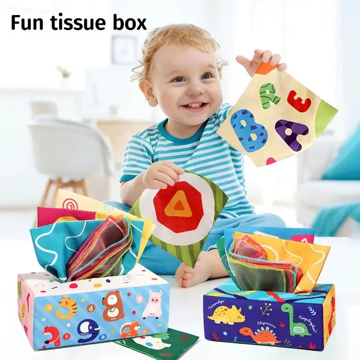 Jouet pour nouveau-né - Boîte à mouchoirs simulée avec tissu réaliste extractible pour l'éducation précoce