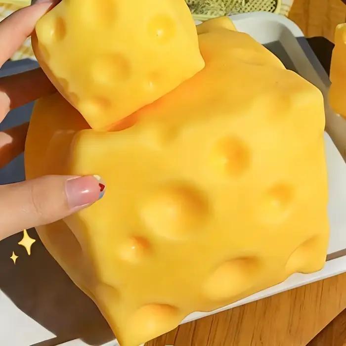 1 pièce Jouet géant à presser en forme de fromage, taille extra-large, jouet anti-stress à rebond lent et modelable, balle de décompression pour adultes, cadeaux