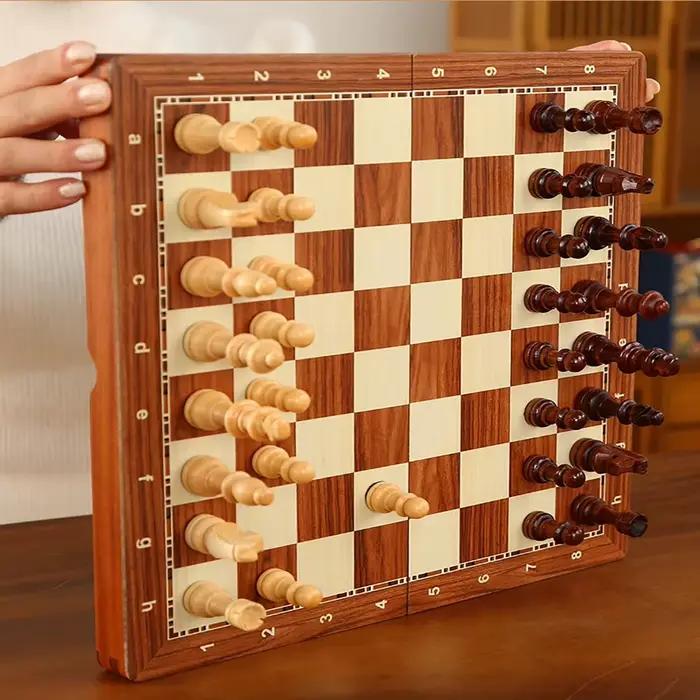 Jeu d'échecs de luxe en palissandre avec 2 reines supplémentaires – Jeu
