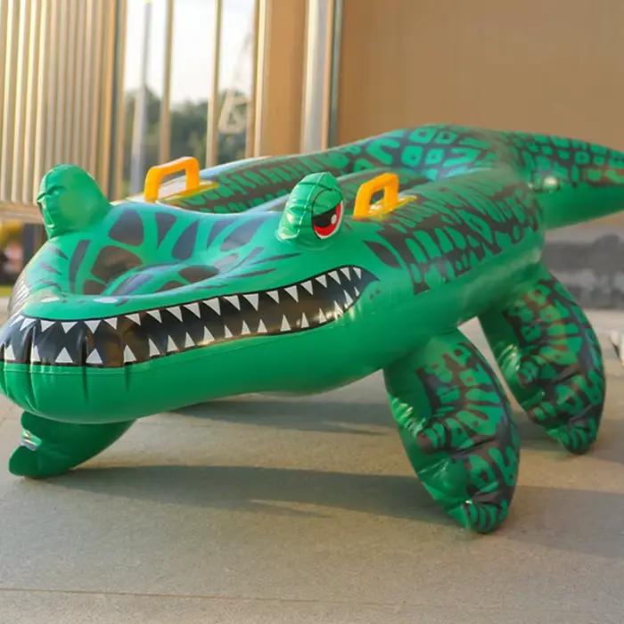 Rangée flottante gonflable en forme de Crocodile pour enfants et adultes