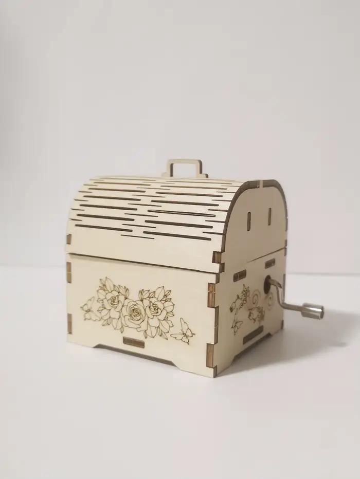 Puzzle 3d en bois, boîte à musique trésor à la main