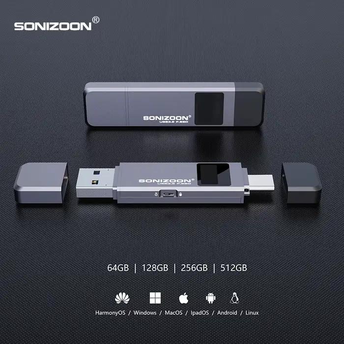 Cryptage d'empreintes digitales SSD Portable 128/256/512GBWrite fonction de Protection clé USB à semi-conducteurs TPYEC3.2 stylo USB3.2