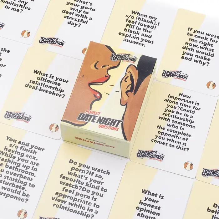 CONVERSAISON DU SOIR : 100 questions ouvertes - Édition Soirée Romantique - Jeu de cartes pour des couples stimulés et éblouis