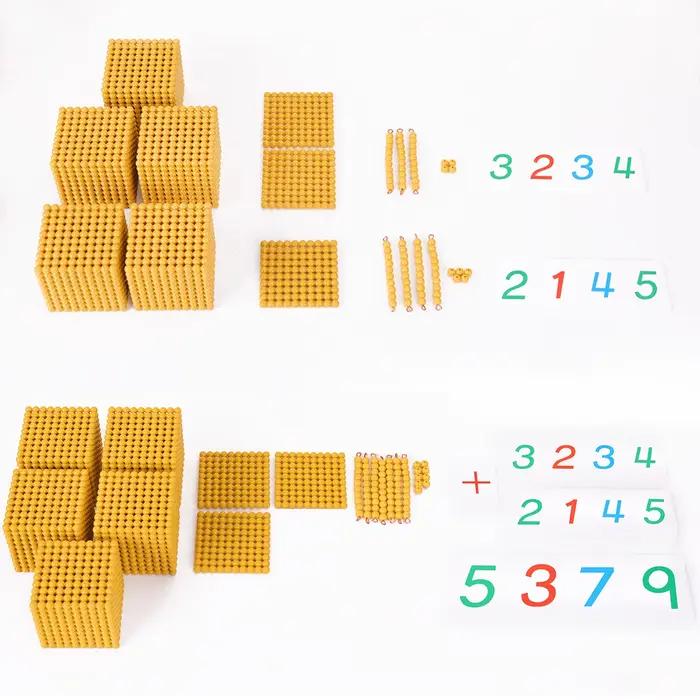 Jeu bancaire de perles dorées Montessori