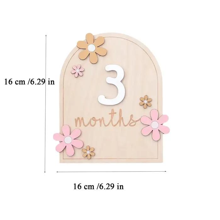 Cartes de jalon mensuelles en bois pour bébé