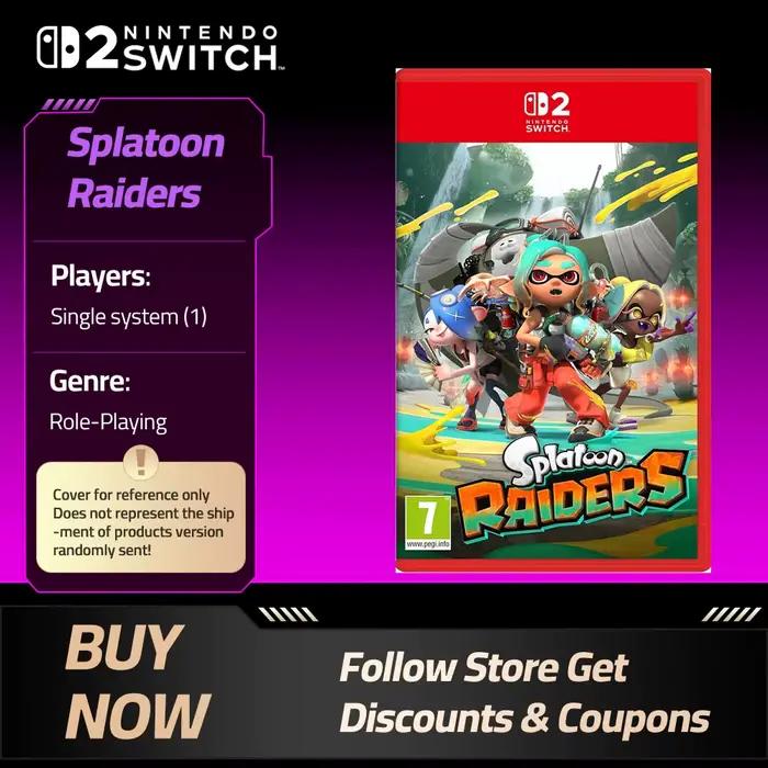 Splatoon Raiders - Cartouche de jeu Nintendo Switch 2, carte physique prenant en charge les modes TV, table et portable