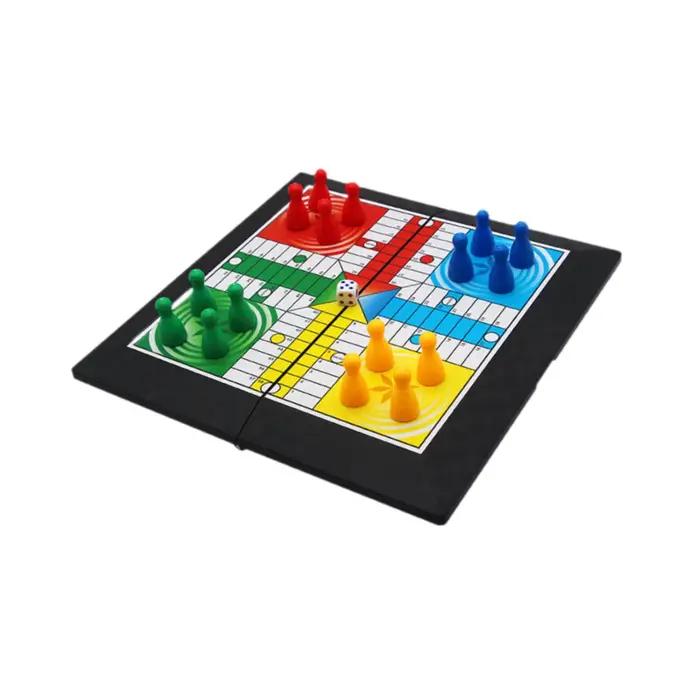 Ludo jeu de société voyage jeu familial avec plateau pliable pour jeux de fête loisirs échecs volants jeu