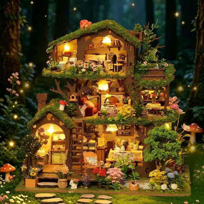 Kit de maison de poupée DIY Villa dans les arbres