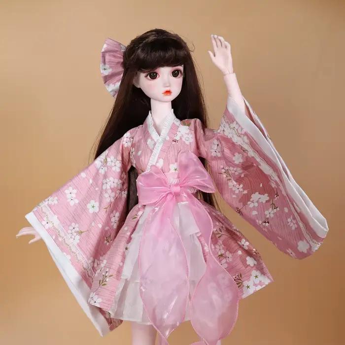 Robe en dentelle blanche avec kimono et chaussettes pour poupée fille SD DBS 62cm occasions spéciales anime