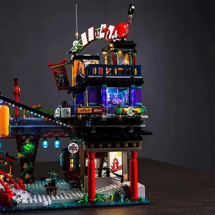 Jeu de lumières LED pour 71799 Ninjago City Markets compatible 90050 (lumière LED uniquement, non inclus les briques modèles)