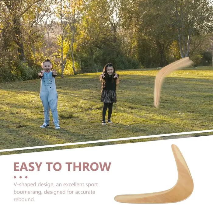 Boomerang en bois poli à la main pour enfants et adultes