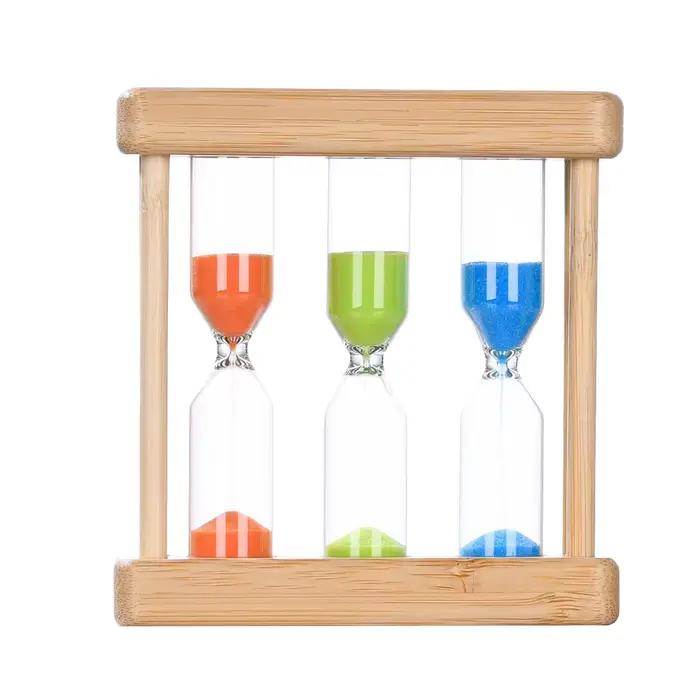 Sablier en bois 3-en-1 de 3/5/10/15/20/30 minutes pour enfants