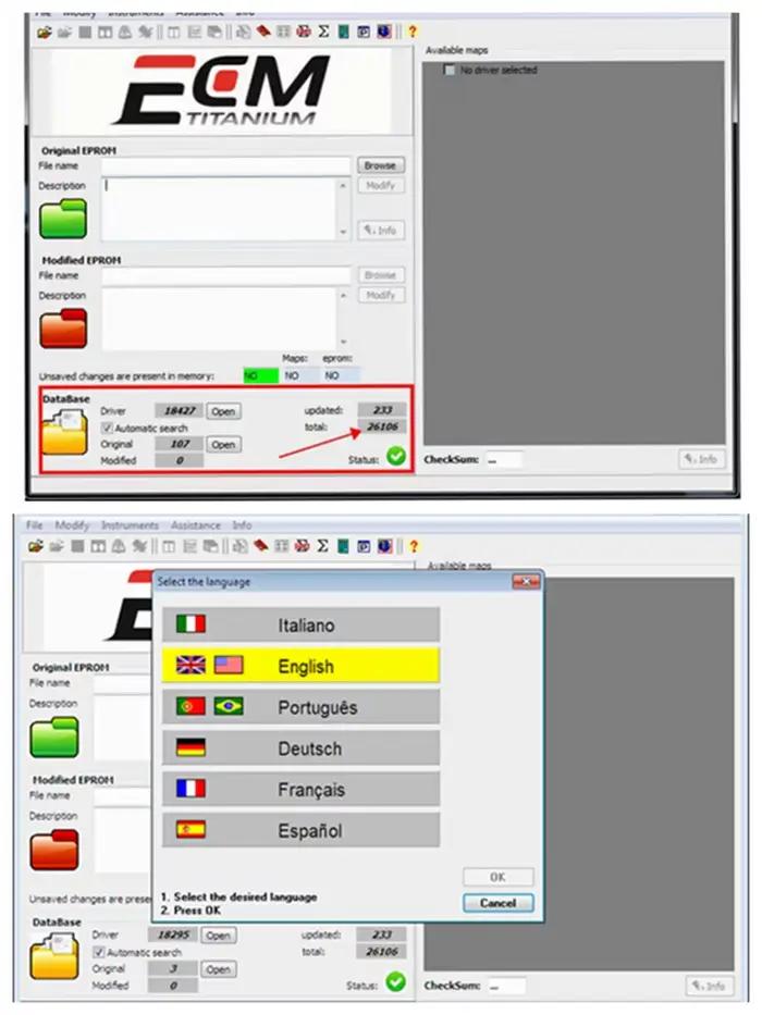 ECM Titanium 1.61 avec plus de 26 000 pilotes, outil ECU compatible avec Windows 7/8/10 - Mise à jour 2025 - Pilote ECM 18259