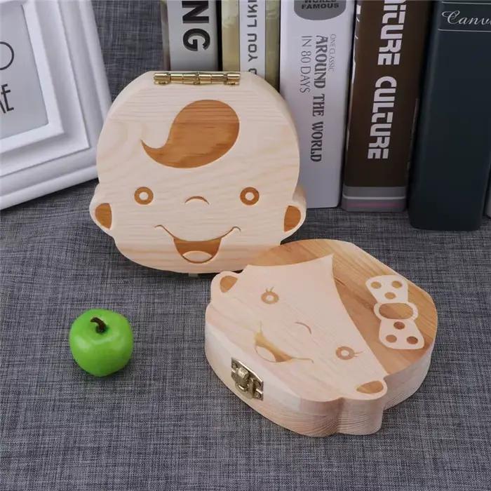 Boîte à dents de bébé en bois espagnol