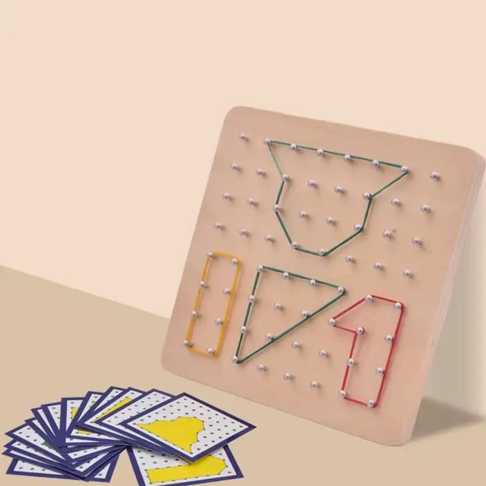 Montessori bébé jouet créatif graphique cravate en caoutchouc planches à ongles avec cartes éducation d'enfance enfants 
