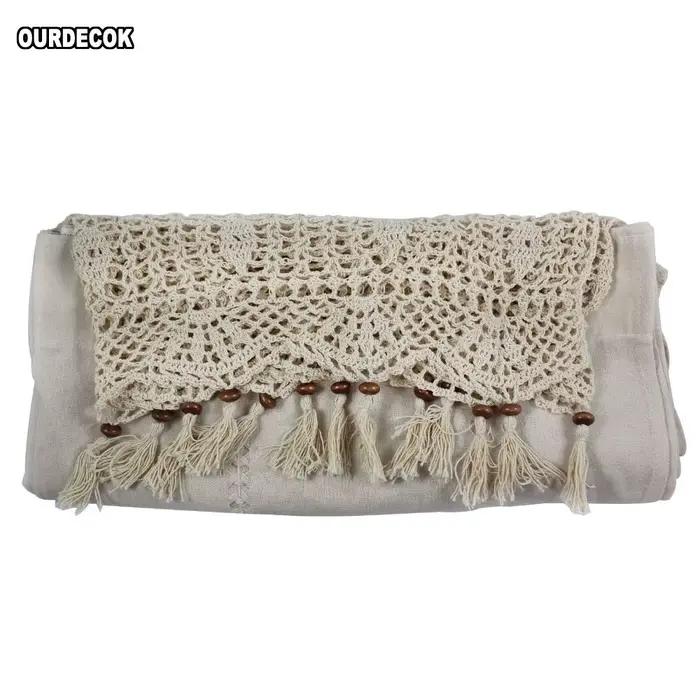 Rideau en dentelle au crochet en coton fait à la main, rideau de fleurs, rideau de cuisine, stores de document solide, rideau de douche pour la décoration