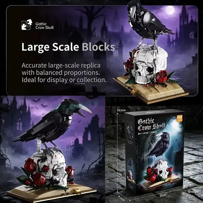1358 pièces Blocs de construction Crâne de corbeau