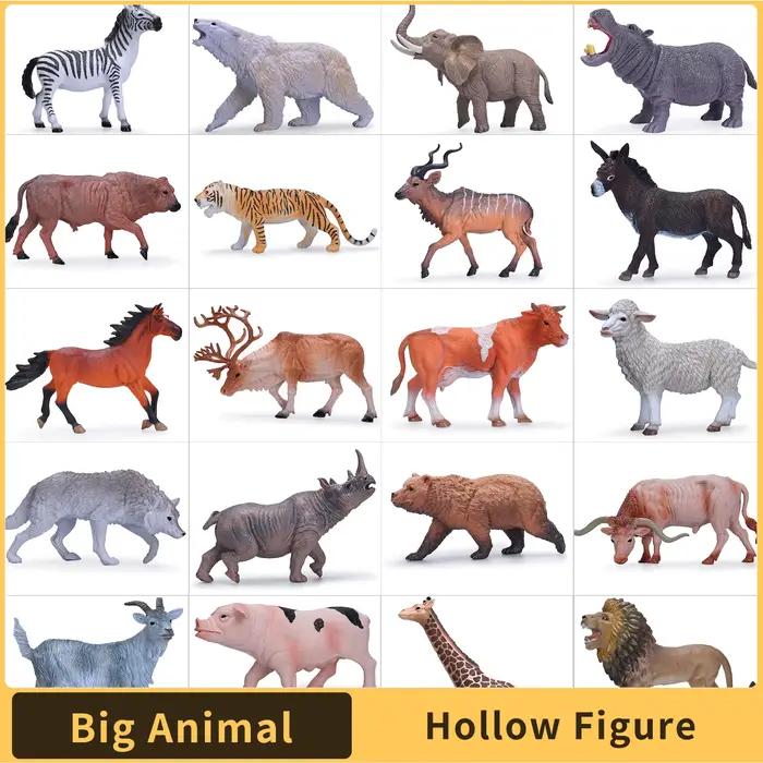 Zoo monde ferme Animal grand cheval vache cochon mouton chèvre âne modèle figurines d'action Lion tigre PVC éducatif mignon enfants jouet cadeau