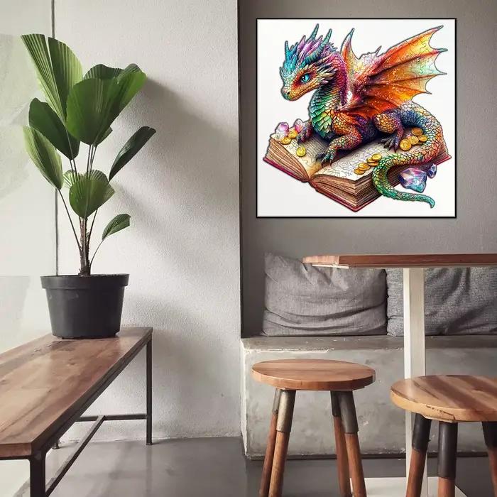 Puzzle en bois de dragon 3D - Casse-tête avec formes d'animaux irrégulières