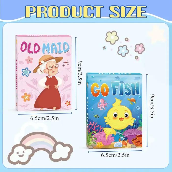 [Go Fish, Old Maid Card Games] Jeu de cartes pour enfants de 4 à 8 ans, tout-petits de 2 à 4 ans, facile à apprendre, idéal pour les cadeaux dans les paniers de Pâques