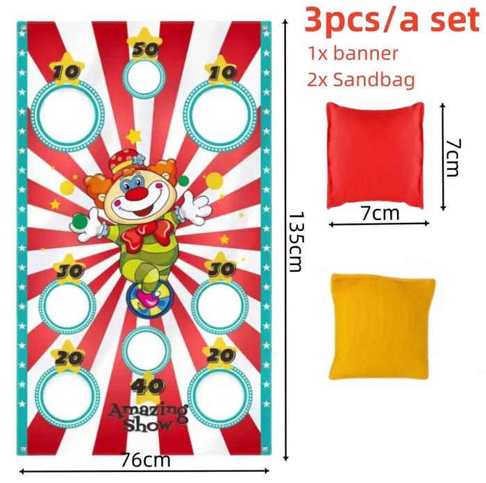 Sac de sable jeu de lancer drapeau carnaval cirque thème enfant intérieur et extérieur jeux