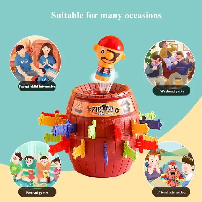 Jouet en forme de baril pirate avec épees sautantes pour enfants, jeux de société interactifs parent-enfant, jouets d'halloween pour garçons et filles