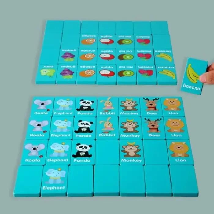 Mahjong-Jeu de mémoire en bois pour enfants