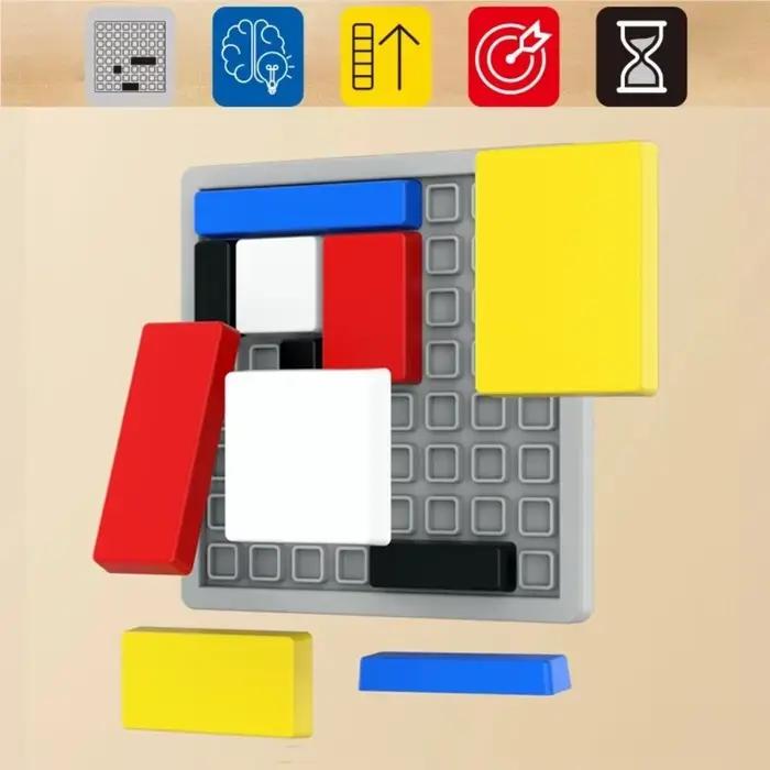 Cubes d'intelligence géométriques colorés pour l'entraînement à la pensée logique et le développement cognitif en ABS