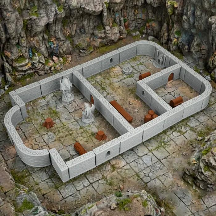 Ensemble de terrain miniature modulaire pour donjons