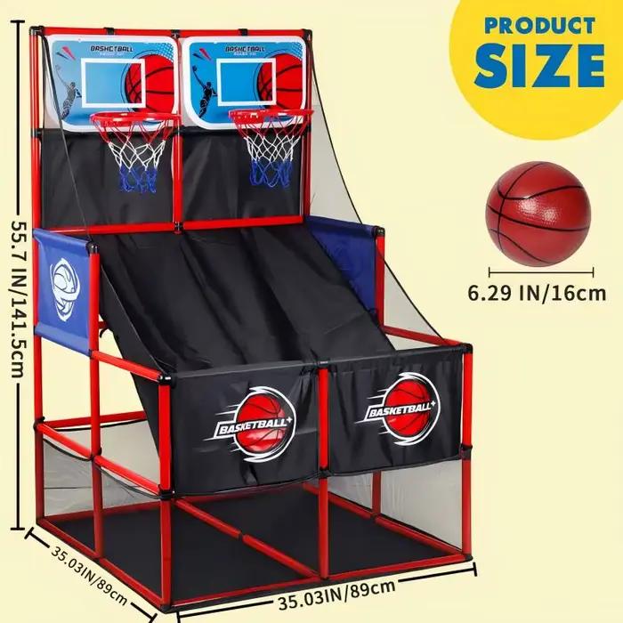 MQUDUO Ensemble de jeu de basket-ball d'arcade avec ballons et panier