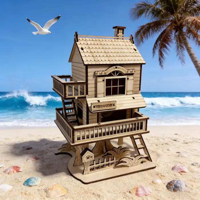 1 cabine de puzzle 3D en bois