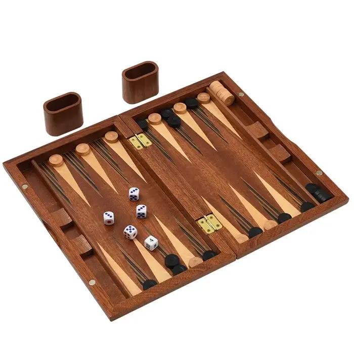 Jeu de backgammon en bois massif - Jeu de société éducatif pour le divertissement et les loisirs en famille