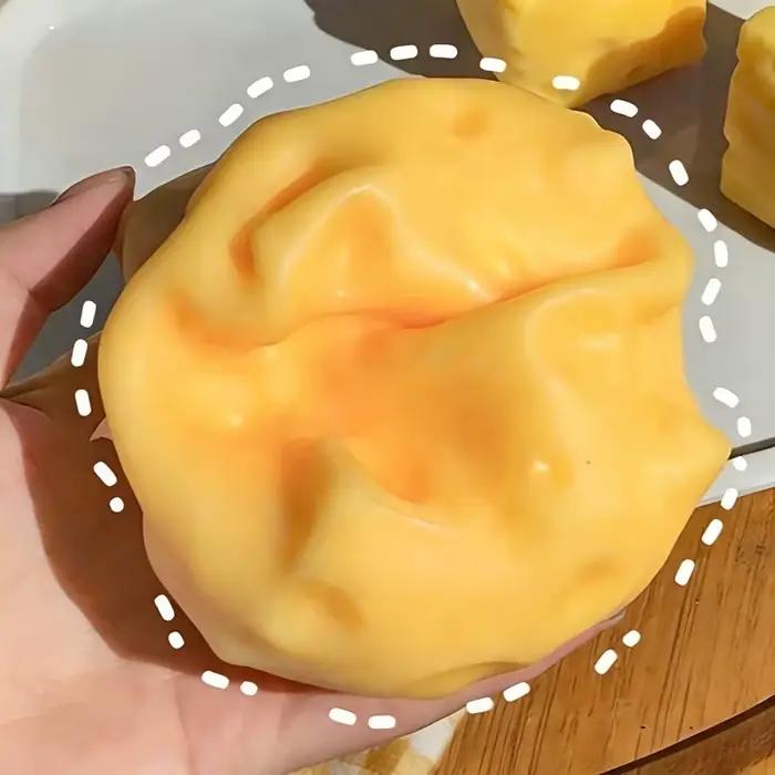 1 pièce Jouet géant à presser en forme de fromage, taille extra-large, jouet anti-stress à rebond lent et modelable, balle de décompression pour adultes, cadeaux
