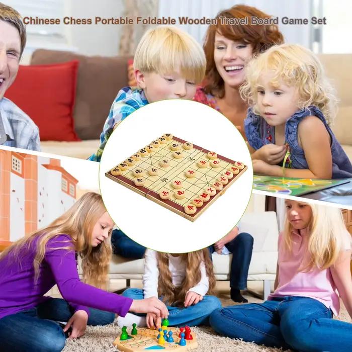 Jeu d'échecs chinois Jeu de société pliable en bois pour adultes Jeu