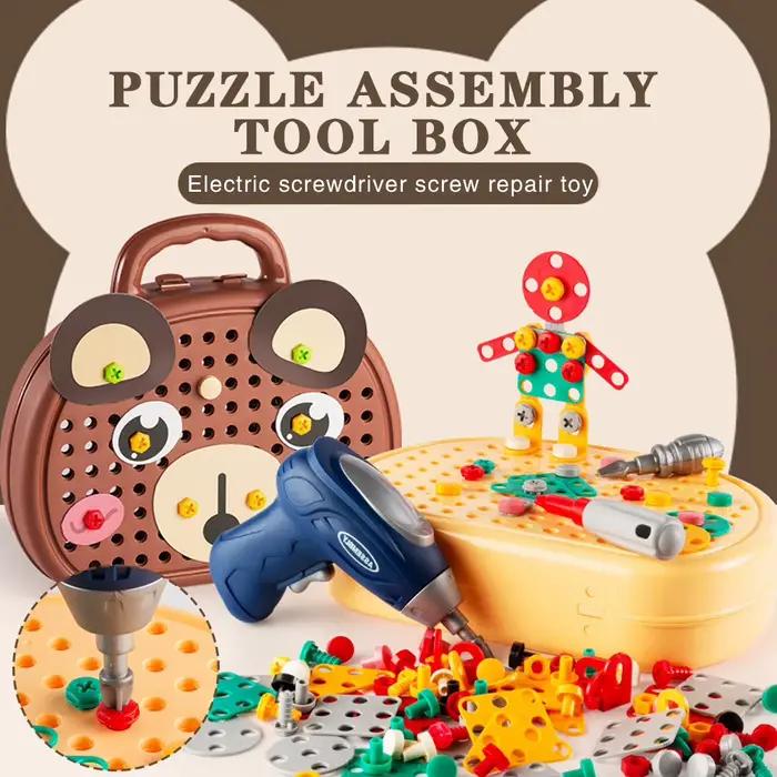 Boite à outils de jeu Montessori pour bébé, jouet puzzle créatif perceuse plastique enfant 3 ans+ éducative occassions spéciales