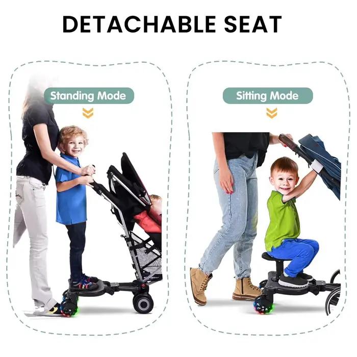 Accessoire de poussette adaptateur de pédale enfant coussin de siège amovible pour promenade familiale en toute sécurité et confort