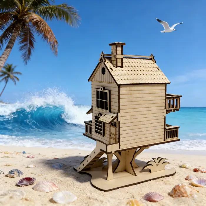 1 cabine de puzzle 3D en bois
