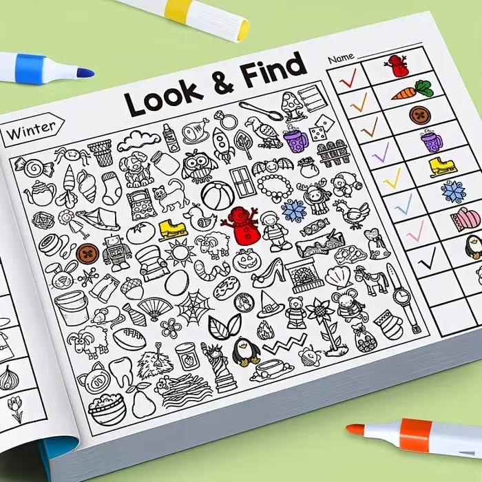 Livre d'activités amusantes pour enfants avec objets cachés