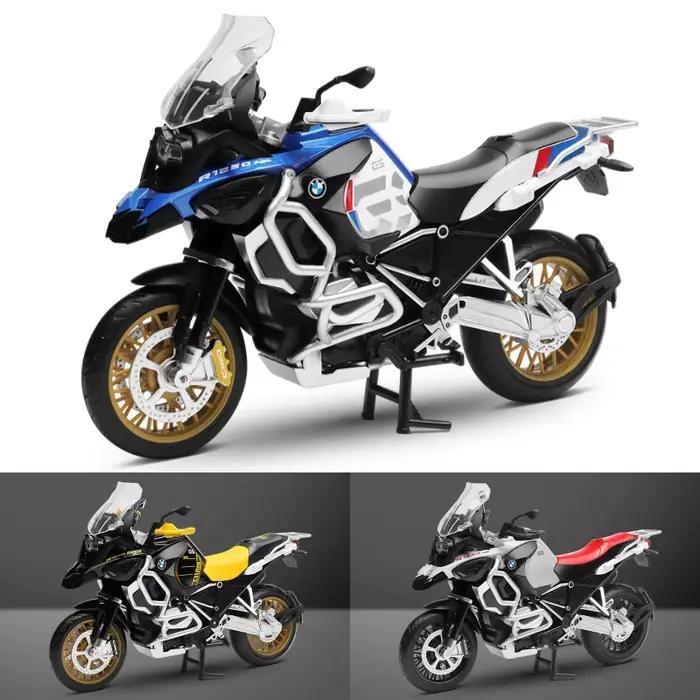 1/12 BMW R1250 GS jouet moto moulé sous pression modèle en métal 1:12 tout-terrain Sport course son et lumière Collection cadeau pour garçon enfants