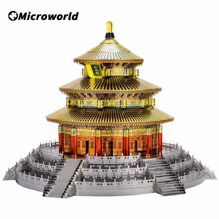 Microworld 3D métal style Puzzles jeux célèbres tour bâtiments modèles bricolage assembler Kit puzzle jouets cadeau d'anniversaire pour adulte