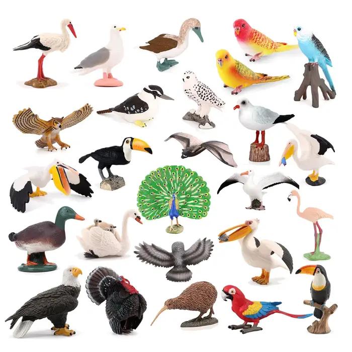 Kiwi oiseau Jungle animaux Figurines paon Phoenix mallard dinde Toucan Figurine jouet