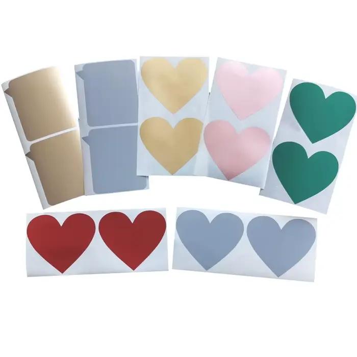 Autocollants de scrapbooking multifonctionnels avec motifs de cœurs dorés et rouges pour bricolage et décoration de projets