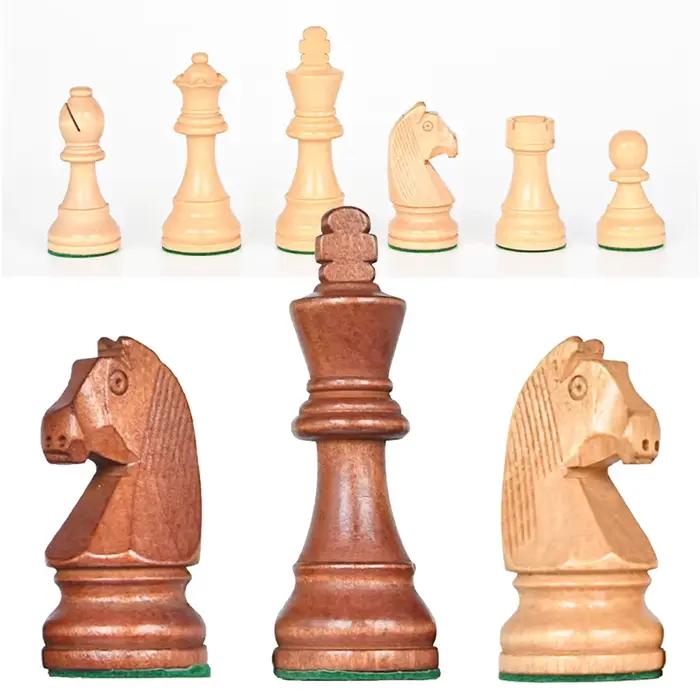 Jeu d'échecs en bois de 3,75 pouces, jeu de société robuste avec 2 reines supplémentaires, 34 pièces, échecs de tournoi