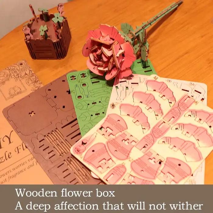 Puzzles en bois de fleurs 3D