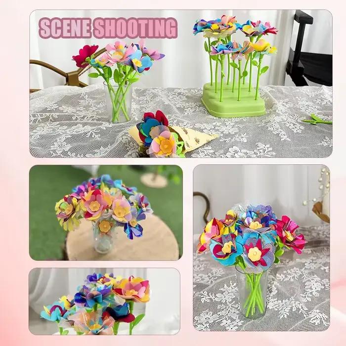 Bouquets de fleurs en tissu, jouets, Kits artisanaux de bricolage, jouets pour enfants, marché de fleurs faites à la main, jouet pour filles, cadeau de noël et d'anniversaire