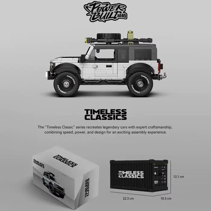 Véhicule tout-terrain PowerBuild blocs de construction classiques intemporels modèle de voiture de Camping avec boîte
