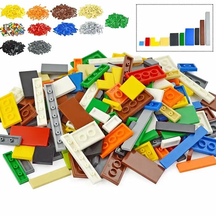 150 pièces de tuiles plates fines et lisses multicolores Leduo - Briques de construction éducatives DIY