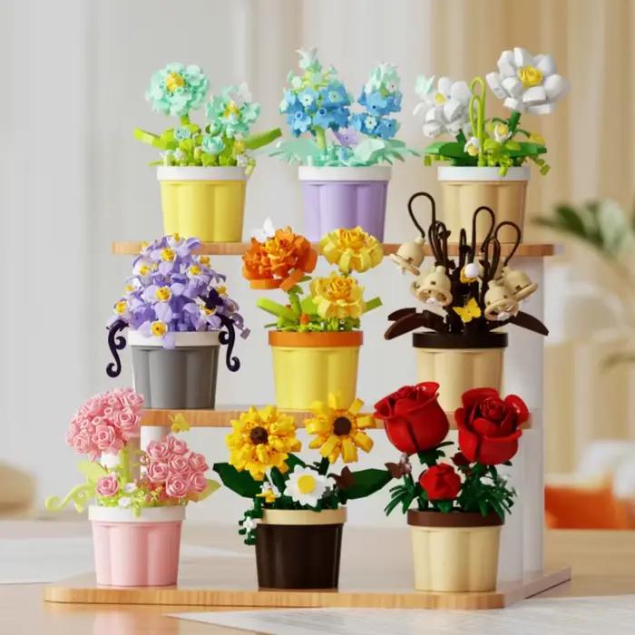 Ensemble de jouets de construction en forme de fleurs