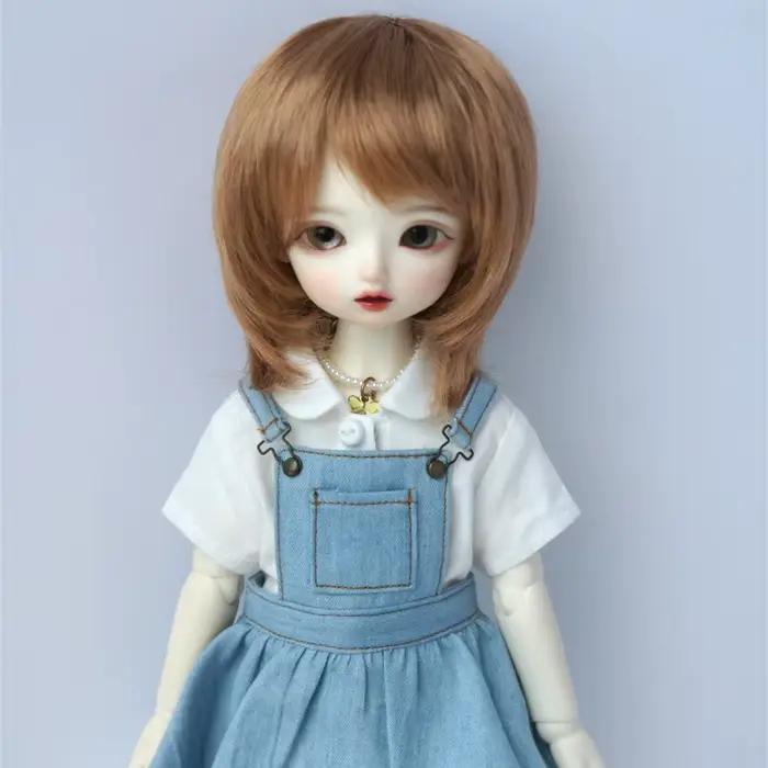 1/12 1/8 1/6 1/4 1/3 accessoires de poupée Mohair synthétique courte coupe fille Lati blanc et jaune OB11 YOSD MSD